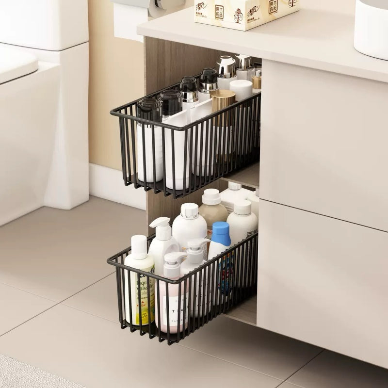 No-Drill Carbon Steel Pull-Out Cabinet Organizer (Sliding Drawers)
