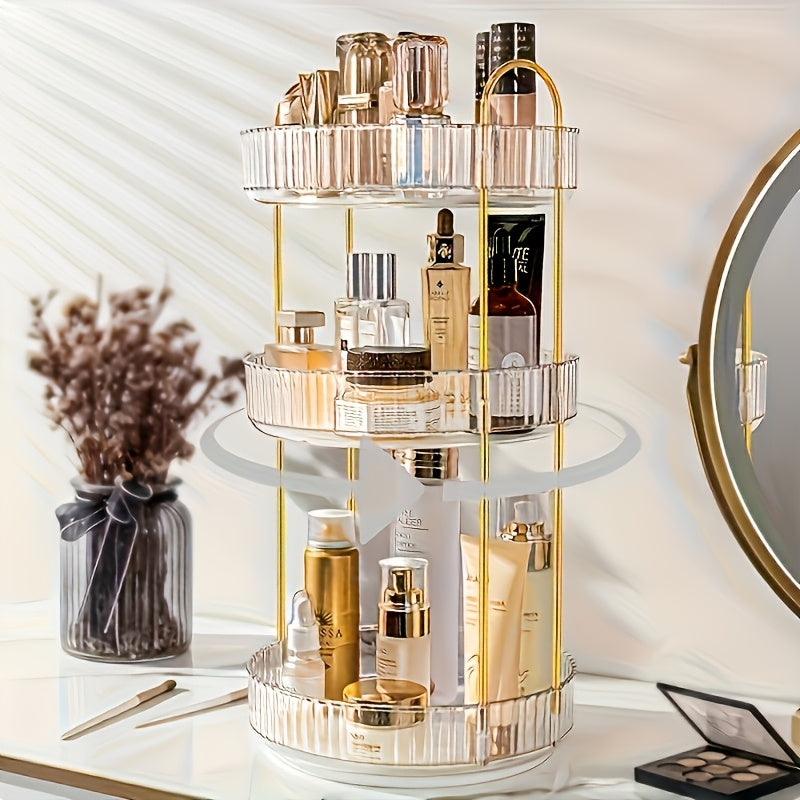 Space-Saving 360° Rotating Makeup Organizer (Countertop)