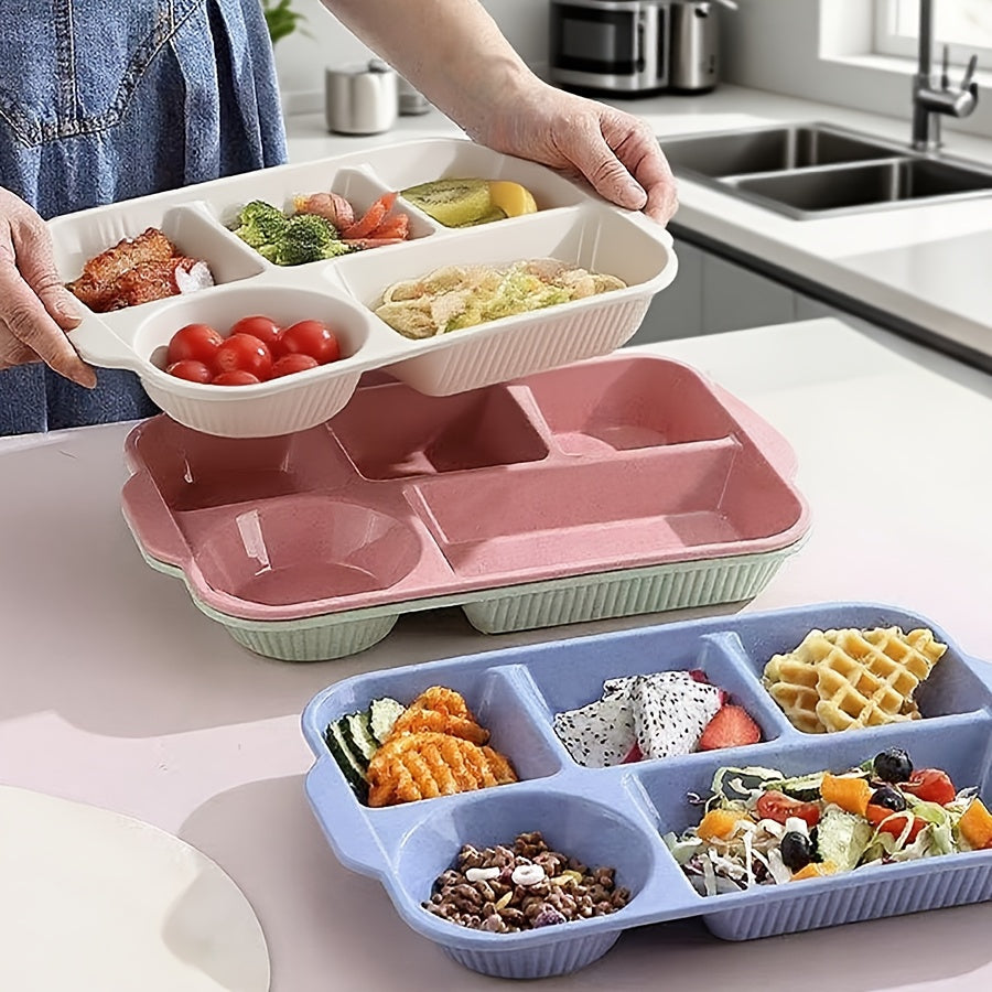 Break-Resistant 5-Compartment Dinner Plate (Set of 2)