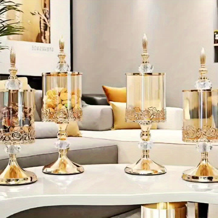 Food-Safe Glass Candy Jar (Polished Metal Lid)