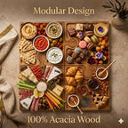 Interlocking Acacia Wood Charcuterie Boards (Set of 4)