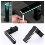 Hydroelectric LED Temperature Display Stainless Steel Bathroom Faucet (Single-Hole)