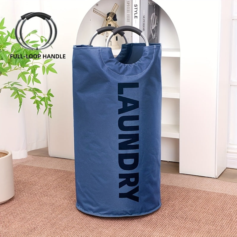Extra Large Foldable Waterproof Laundry Hamper (Aluminum Loop Handle)
