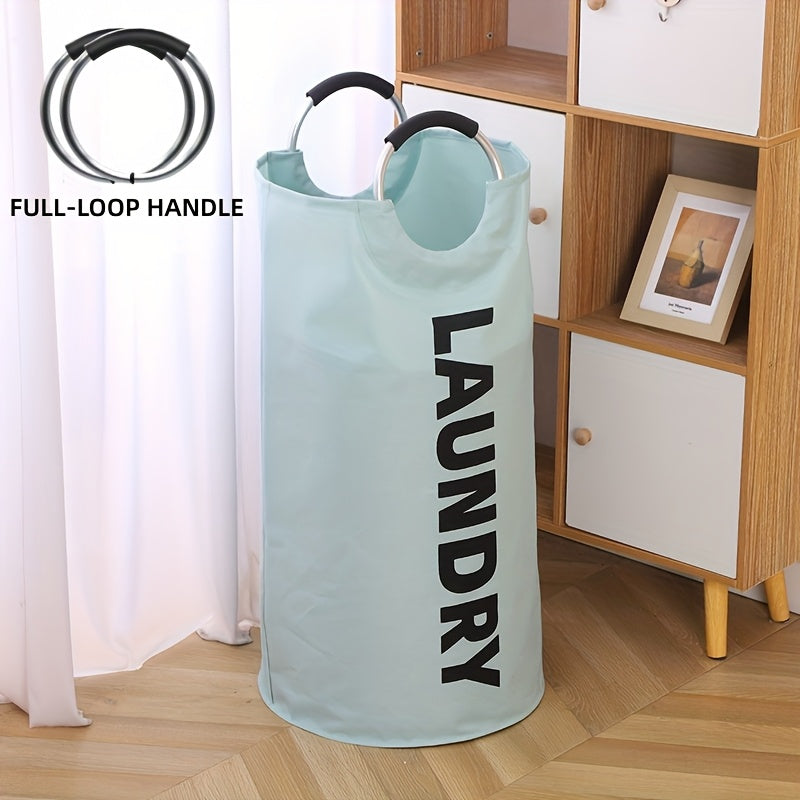 Extra Large Foldable Waterproof Laundry Hamper (Aluminum Loop Handle)