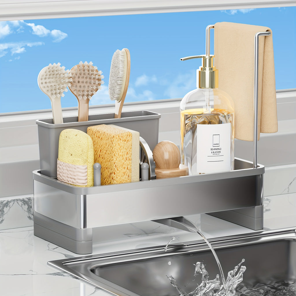 Rust-Resistant Stainless Steel Sponge Holder (No-Drill Mount)