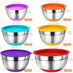 Stainless Steel Airtight & Non-Slip Mixing Bowl Set (26-Piece)