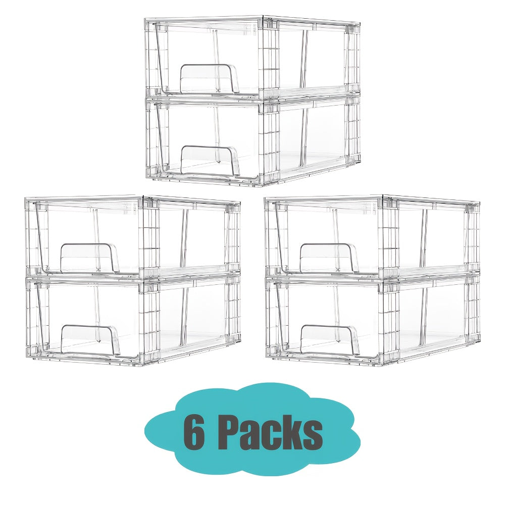 Clear Acrylic Stackable Drawer Bins With Handles