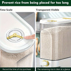 Large Capacity Airtight Rice Container (Measuring Cup & Time Markings)