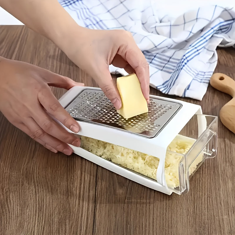 Double-Sided Stainless Steel Grater (Built-In Container)