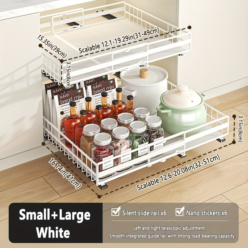 Smooth-Glide Heavy-Duty Metal Pull-Out Cabinet Rack (8-Tier)