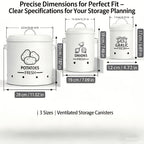 Ventilated Flip-Top Iron Vegetable Storage Jars (Set of 3)