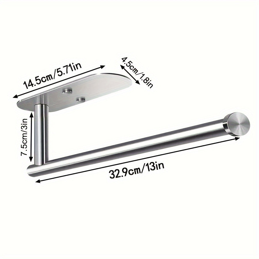 Self-Adhesive Stainless Steel Under-Cabinet Paper Towel Holder