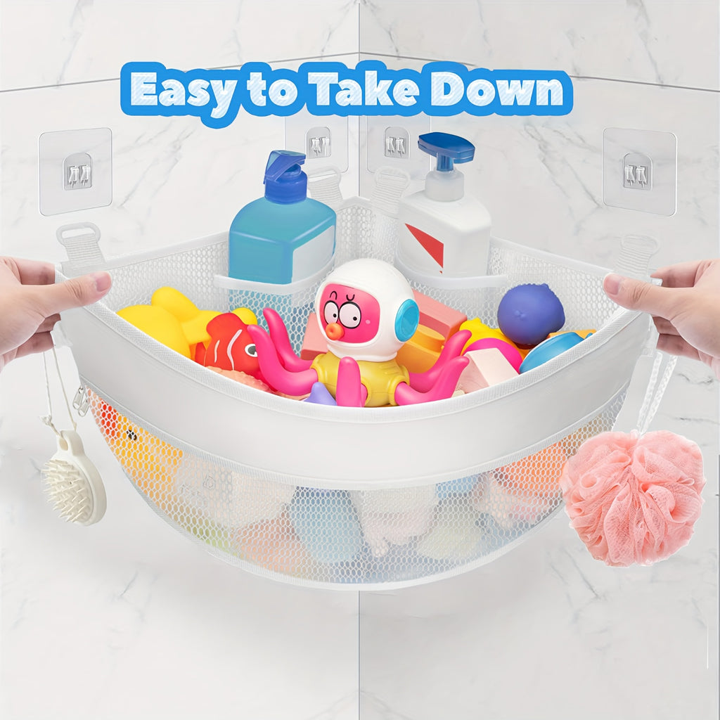 Quick-Dry & Multi-Pocket Hanging Bath Organizer (Adhesive Hooks)
