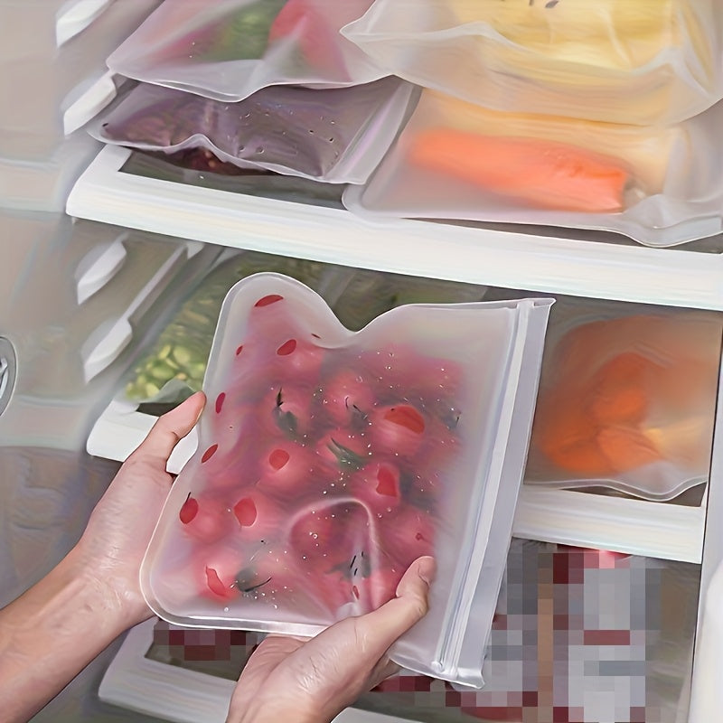 Reusable Self-Sealing Silicone Food Storage Bags (Set of 8)