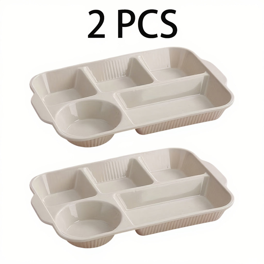 Break-Resistant 5-Compartment Dinner Plate (Set of 2)