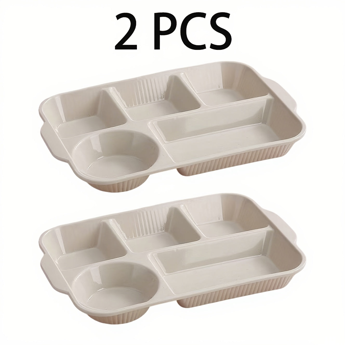 Break-Resistant 5-Compartment Dinner Plate (Set of 2)