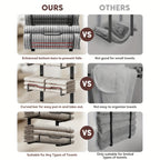 No-Drill 6-Tier Stainless Steel Over-Door Towel Rack (With Storage Basket)