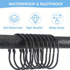 Rust-Resistant Anti-Tangle Oval Snap Shower Curtain Rings (Set of 13)