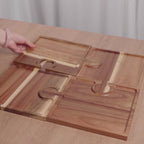 Interlocking Acacia Wood Charcuterie Boards (Set of 4)