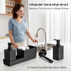 Dual Pump Countertop Soap Dispenser & Sponge Holder