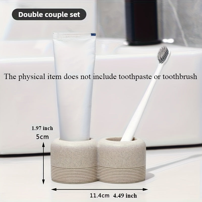 Textured Resin Multi-Compartment Toothbrush Holder