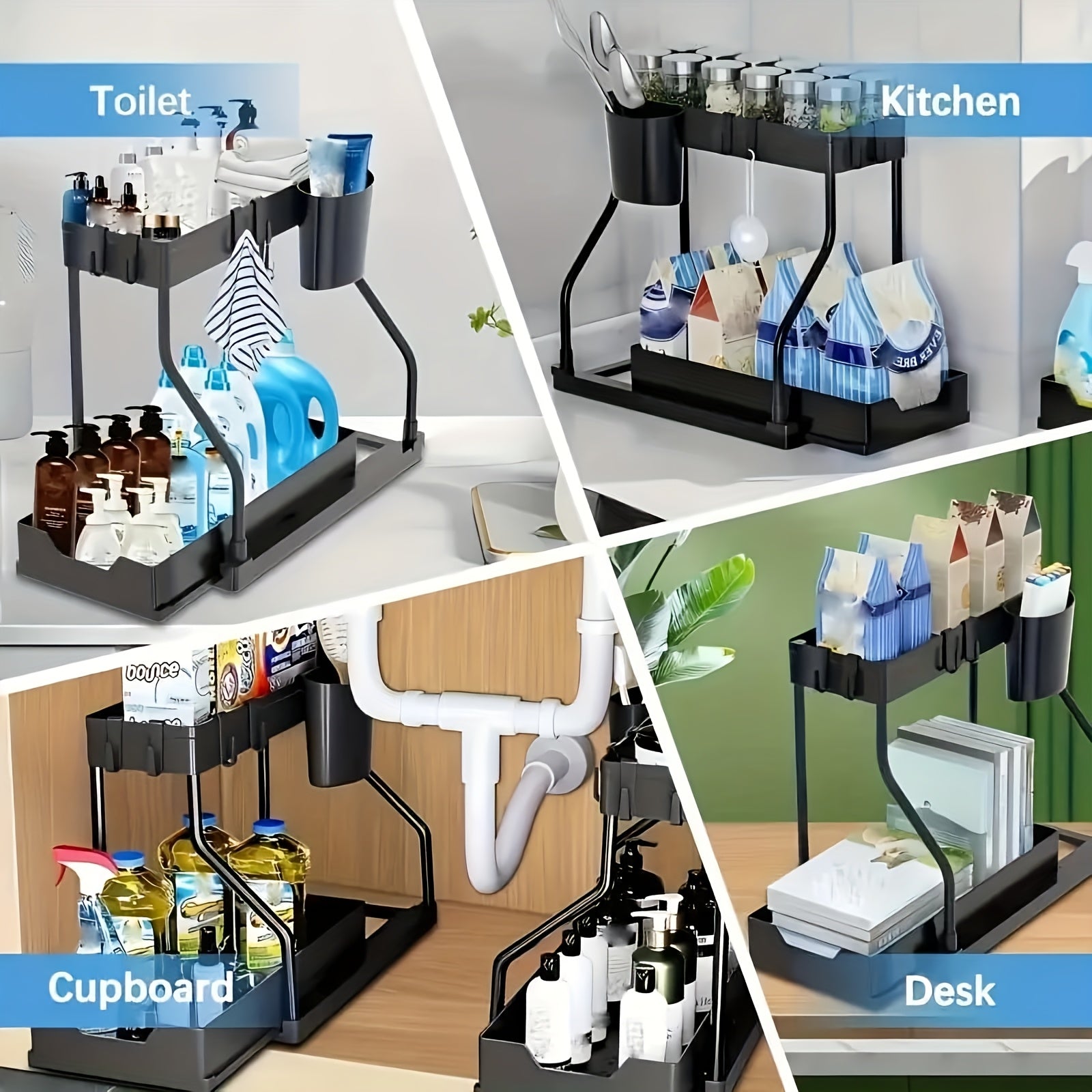 Durable Metal Pull-Out Under-Sink Organizer