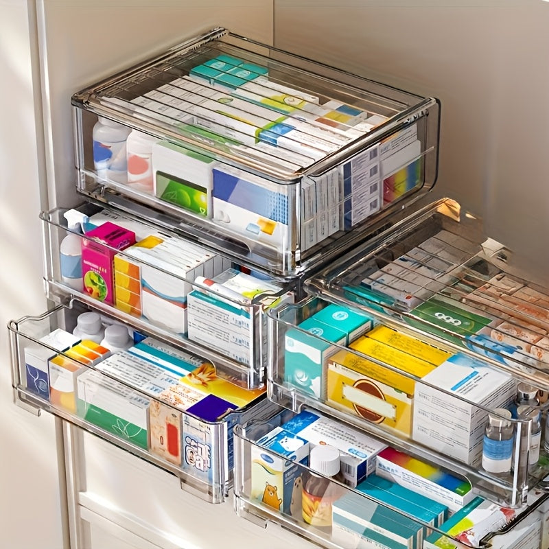 Transparent Multi-Layer Medicine Organizer Box