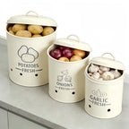 Ventilated Flip-Top Iron Vegetable Storage Jars (Set of 3)