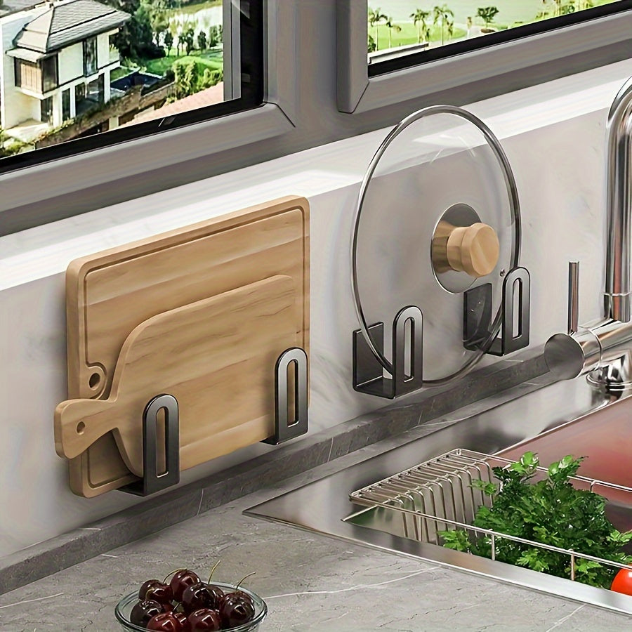 Stainless Steel Wall-Mounted Hook Rack (2-Pack)