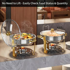 Titanium-Plated Stainless Steel Buffet Hot Pot Set (95% Pre-Assembled)