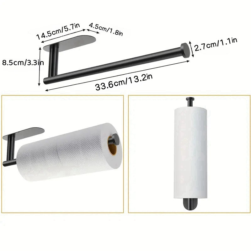 Self-Adhesive No-Drill Under-Cabinet Paper Towel Holder