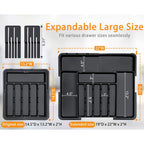 Expandable Tension-Mount Silverware Organizer (Removable Knife Blocks)