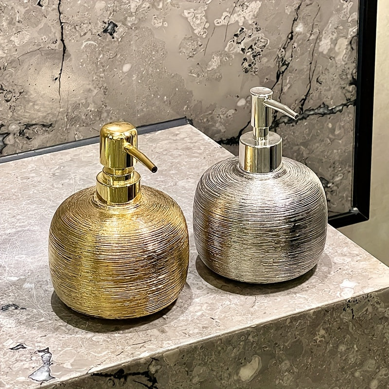 Brushed Electroplated Ceramic Soap Dispenser (Non-Slip Base)