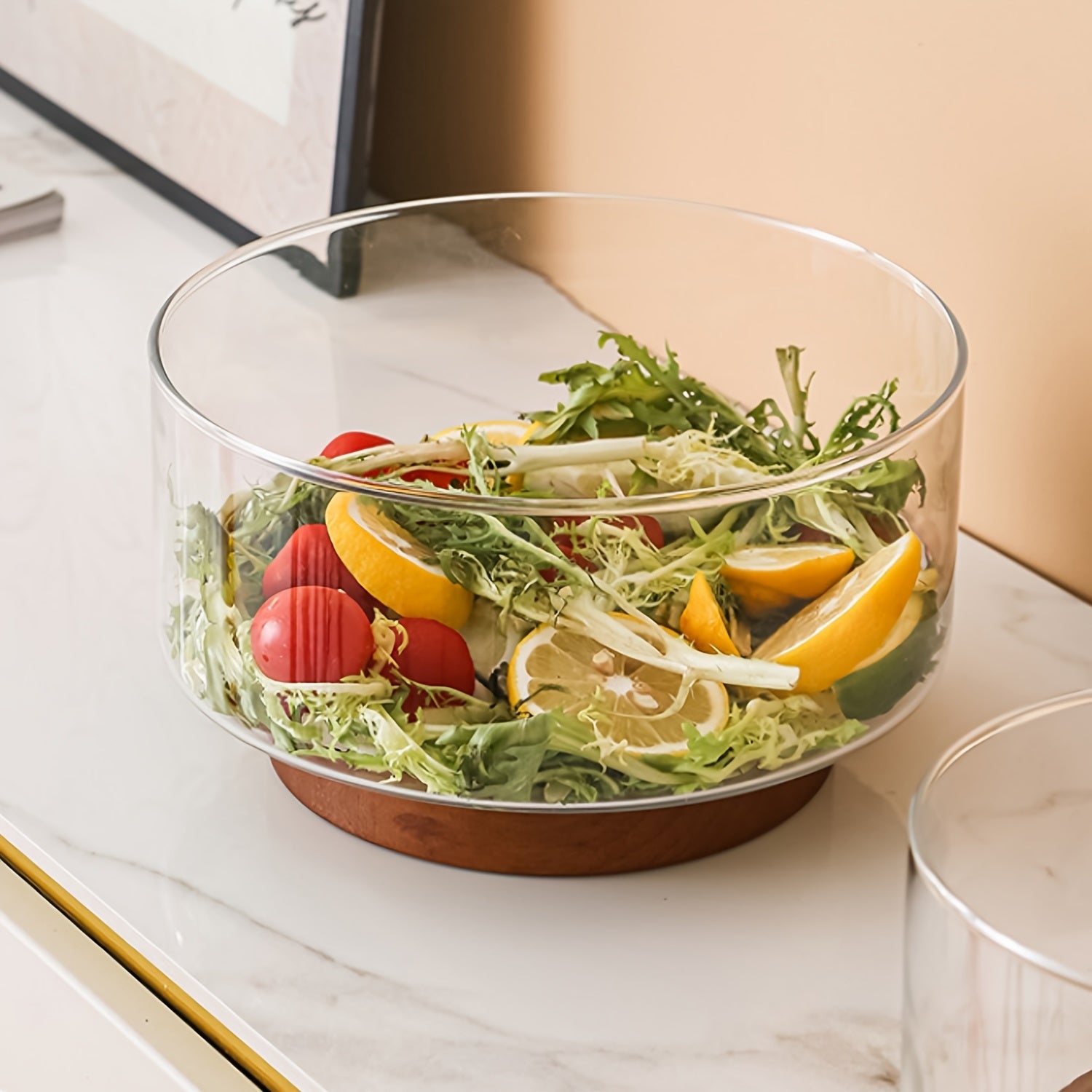 Scratch-Resistant Clear Glass Salad Bowl