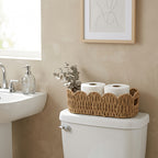 Hand-Woven Paper Rope Storage Basket (Oval)