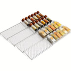 Expandable & Retractable Transparent Acrylic Spice Organizer (2-Tier)
