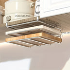Space-Saving Stainless Steel Under-Cabinet Storage Rack