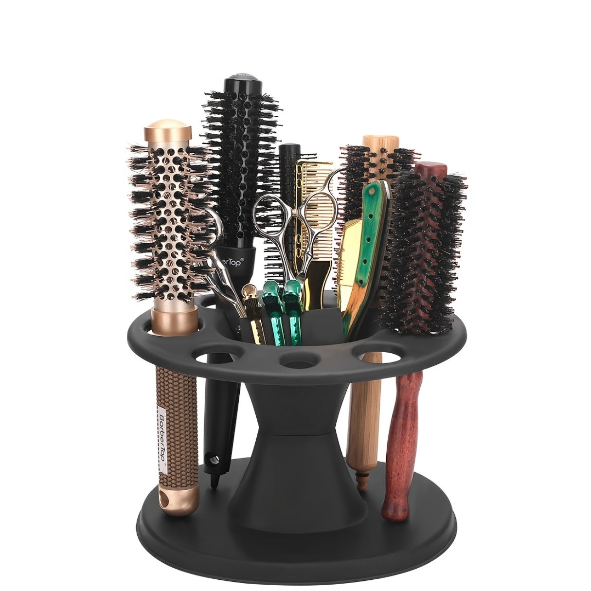 Rotating Multi-Slot Hairbrush Organizer
