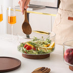 Scratch-Resistant Clear Glass Salad Bowl