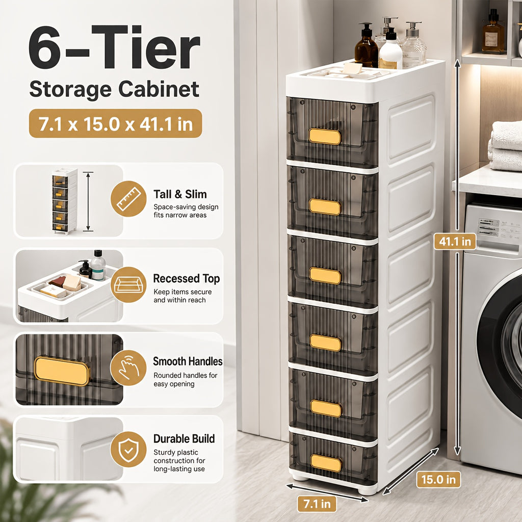 Space-Saving Waterproof Window-View Storage Cabinet (3–6-Tier)