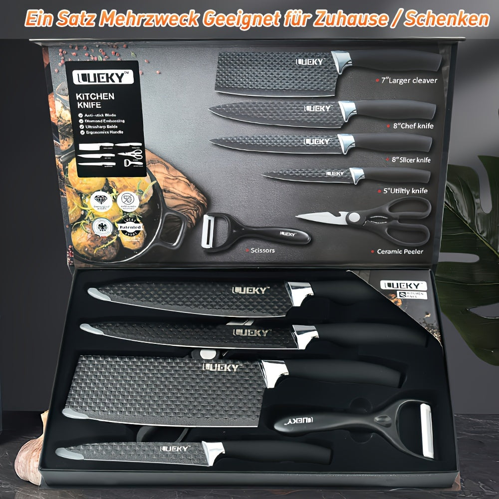 420 Stainless Steel Non-Stick Knife Set (6-Piece With Cutting Board)