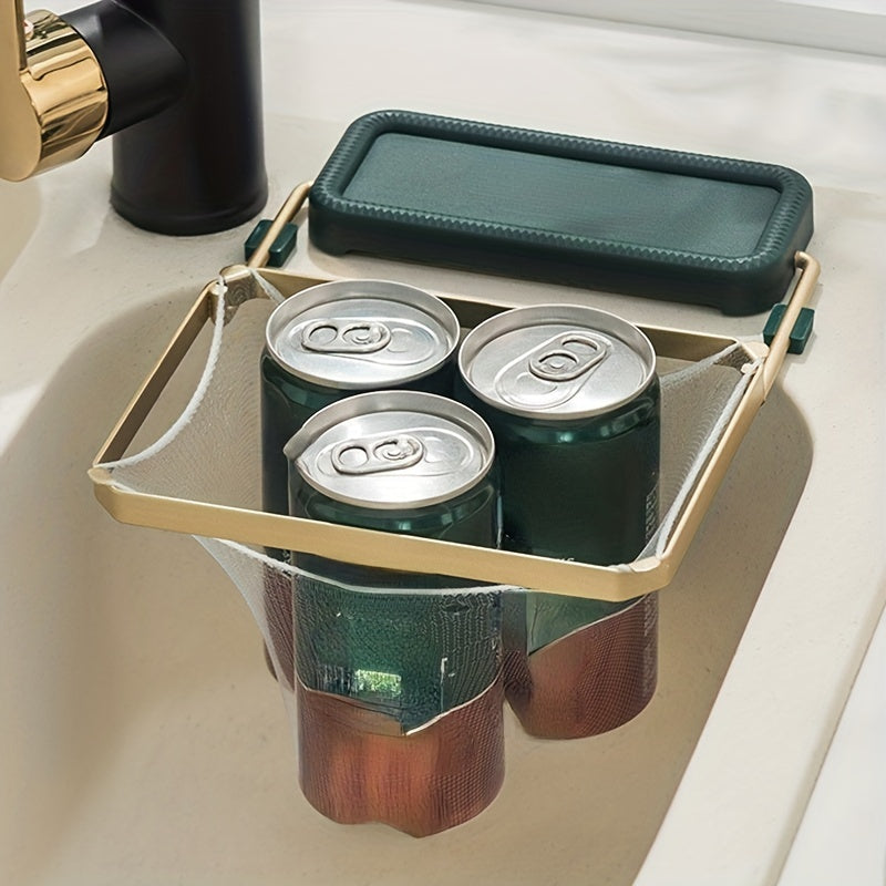 Foldable Metal Sink Strainer Rack (Includes 50 Disposable Mesh Bags)