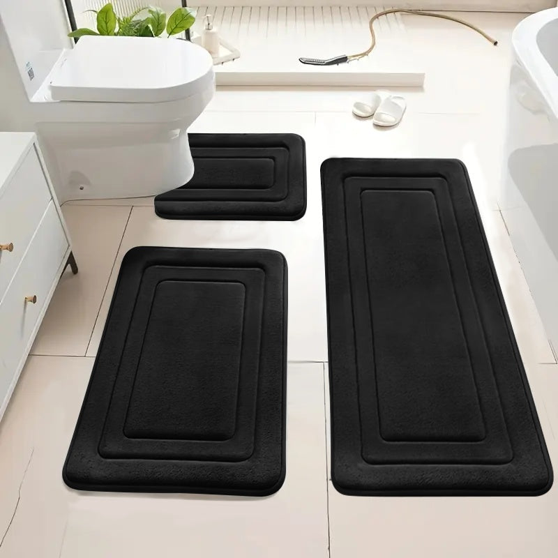 Ultra Absorbent & Non-Slip Polyester Bath Mat Set (Set of 3)