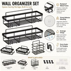 No-Drill Rustproof Stainless Steel Shower Caddy Set (5-Piece)