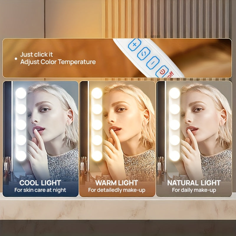 Adjustable Brightness & Color Modes LED Vanity Mirror Lights (USB Powered)