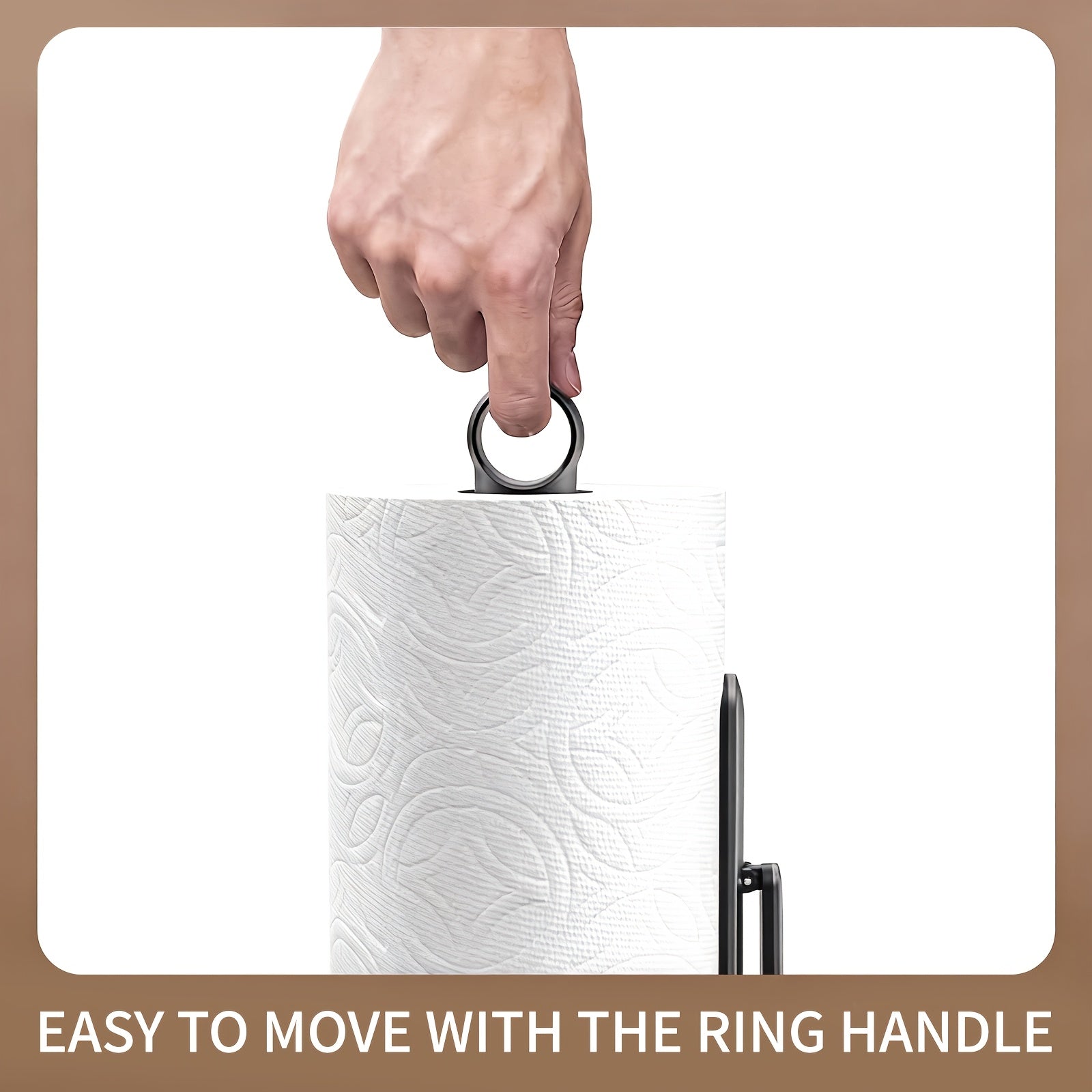 Heavy-Duty Stainless Steel Tension Arm Paper Towel Holder (Countertop)