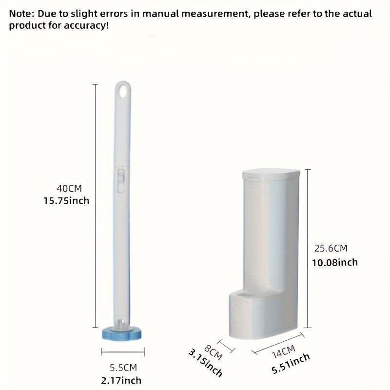 Wall-Mount Toilet Brush Set (Replacement Heads Included)
