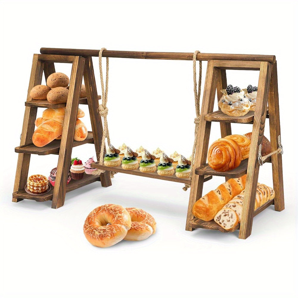 Solid Wood 3-Tier Ladder-Style Dessert Stand