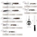 High-Carbon 304 Stainless Steel & Dishwasher-Safe Knife Set (15-Piece)