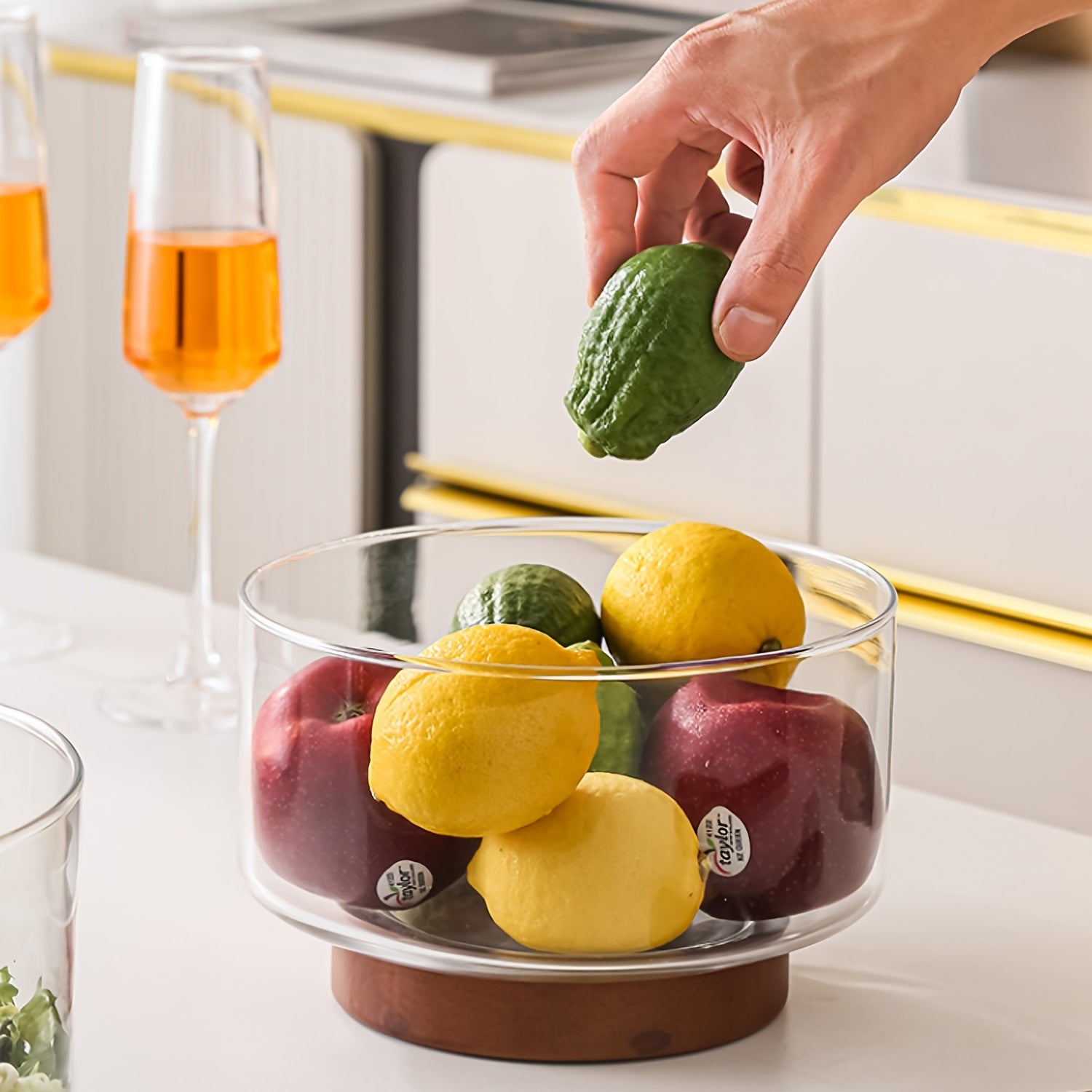 Scratch-Resistant Clear Glass Salad Bowl
